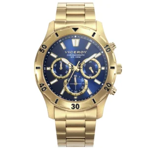 Crono Acero Ip Dorado Brazalete Sr Va