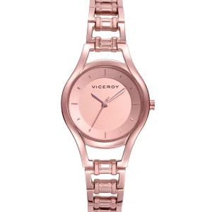 Reloj Acero Ip Rosa Brazalete Sra Va