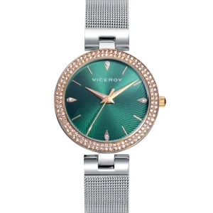 Reloj Acero Ip Dorado Brazalete Sra Va