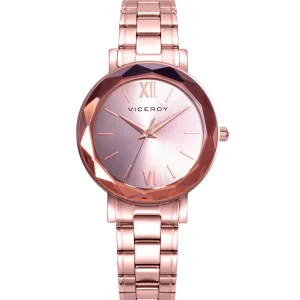 Reloj Acero Ip Rosa Brazalete Sra Va