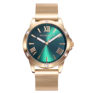 Reloj Acero Ip Dorado Brazalete Sra Va