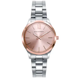 Reloj Acero Ip Rosa Brazalete Sra Va
