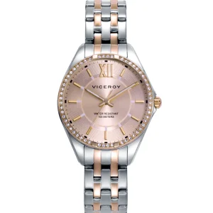 Reloj Acero Ip Rosa Brazalete Sra Va
