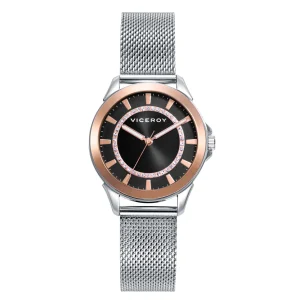 Reloj Acero Ip Rosa Brazalete Sra Va