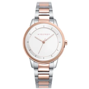 Reloj Acero Ip Rosa Brazalete Sra Va
