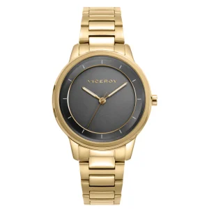 Reloj Acero Ip Dorado Brazalete Sra Va