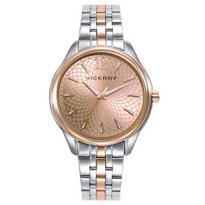 Reloj Acero Ip Rosa Brazalete Sra Va