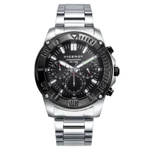 Crono Acero Ip Negro Brazalete Sr Va