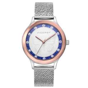 Reloj Acero Ip Rosa Brazalete Sra Va