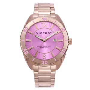 Reloj Acero Ip Rosa Brazalete Sra Va