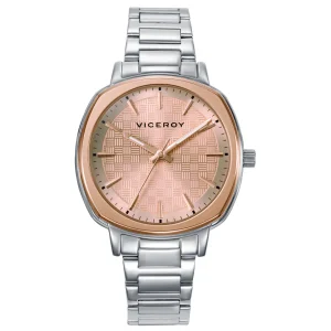 Reloj Acero Ip Rosa Brazalete Sra Va