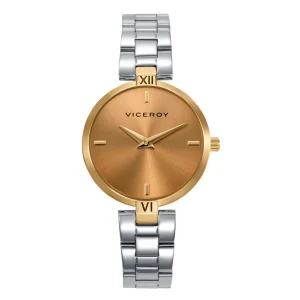 Reloj Acero Ip Dorado Brazalete Sra Va