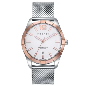 Reloj Acero Ip Rosa Brazalete Sr Va