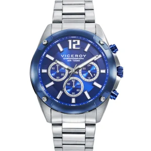 Crono Acero Ip Azul Brazalete Sr Va