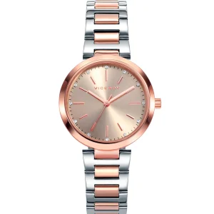 Reloj Acero Ip Rosa Brazalete Sra Va