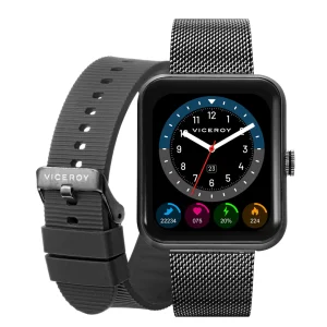 Pack Reloj Smart Aluminio Gris Brazalete Y Correa