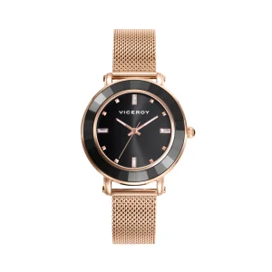 Reloj Acero Ip Rosa Brazalete Sra Va