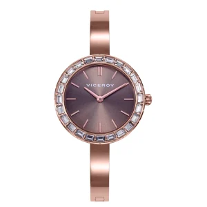 Reloj Acero Ip Rosa Brazalete Sra Va