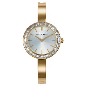 Reloj Acero Ip Dorado Brazalete Sra Va