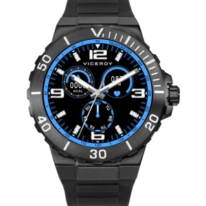 Reloj Smart Acero Ip Gris Y Negro Correa Sr Va