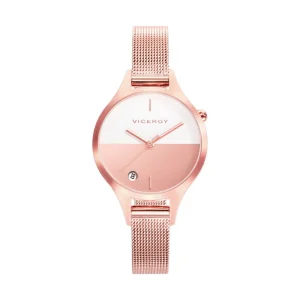 Reloj Acero Ip Rosa Brazalete Sra Air Va