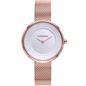 Reloj Acero Ip Rosa Brazalete Sra Va