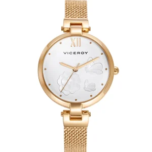 Reloj Acero Ip Dorado Brazalete Sra Va