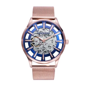 Reloj Automático Acero Ip Rosa Brazalete Sr Va
