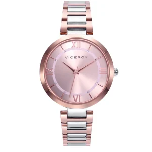 Reloj Acero Ip Rosa Brazalete Sra Va