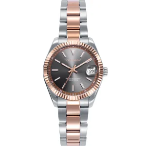 Reloj Acero Ip Rosa Brazalete Sra Va