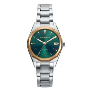 Reloj Acero Ip Dorado Brazalete Sra Va