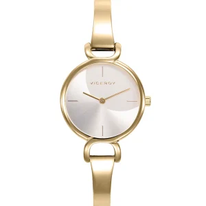 Reloj Acero Ip Dorado Brazalete Sra Va