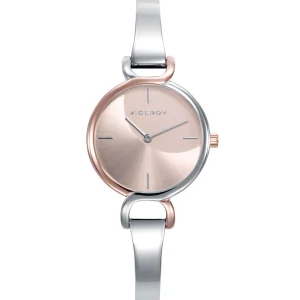 Reloj Acero Ip Rosa Brazalete Sra Va