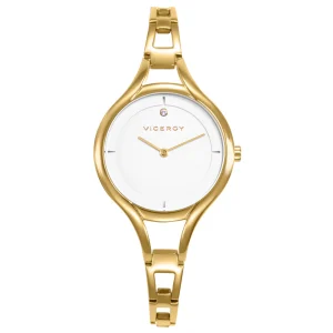 Reloj Acero Ip Dorado Brazalete Sra Va