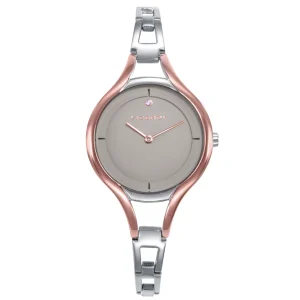 Reloj Acero Ip Rosa Brazalete Sra Va