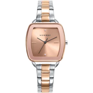Reloj Acero Ip Rosa Brazalete Sra Va