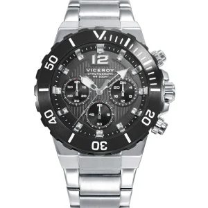 Crono Acero Ip Negro Brazalete Sr Va