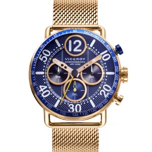 Crono Acero Ip Dorado Brazalete Sr Va