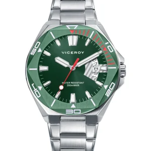 Reloj Acero Ip Verde Brazalete Sr Va