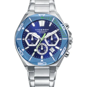 Crono Acero Ip Azul Brazalete Sr Va