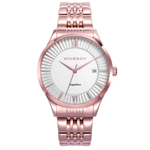 Reloj Acero Ip Rosa Brazalete Sra Va