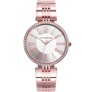 Reloj Acero Ip Rosa Brazalete Sra Va