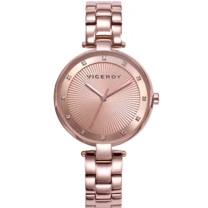 Reloj Acero Ip Rosa Brazalete Sra Va