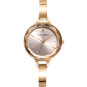 Reloj Acero Ip Dorado Brazalete Sra Va