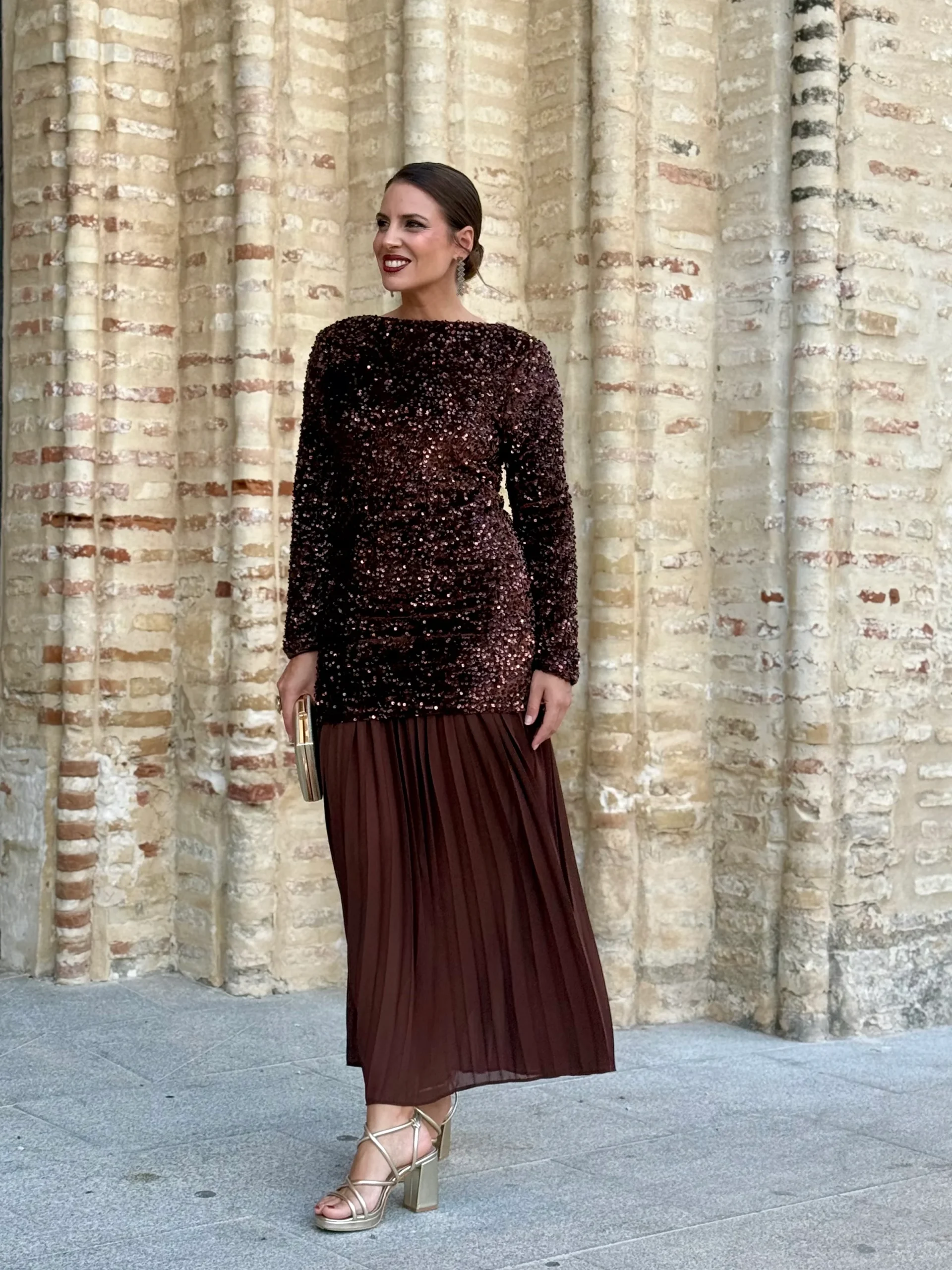 Vestido Aria Marr贸n - Imagen 3