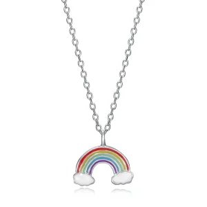 Collar De Plata Arco Iris Esmalte Niña