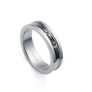 Anillo Acero Y Ceramica Sr Fn