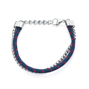 Puls Acero Cadena Y Nylon Azul Sr Fn