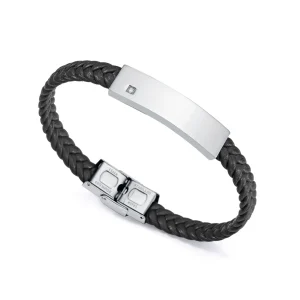 Puls Acero Y Piel Negra Diamante Sr Fn