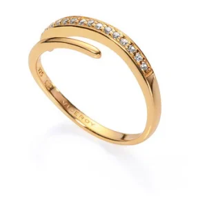 Anillo  Plata Chap Dorado Y Circonitas Sra Jewels